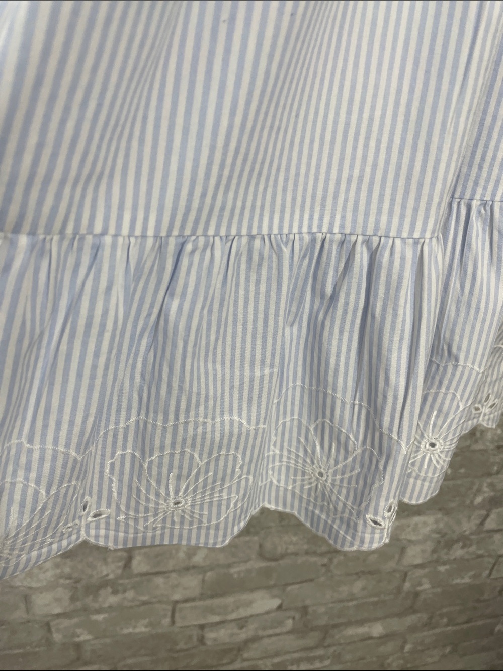 H&M Divided Mini Dress in White with Light Blue Stripes - Picture 3 of 6
